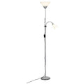 Brilliant Lampe Spari LED Deckenfluter Lesearm silber/weiß | 1x LED-A60, E27, 9.5W LED-Leuchtmittel inklusive, (806lm, 2700K) | Mit Schnurzwischenschalter