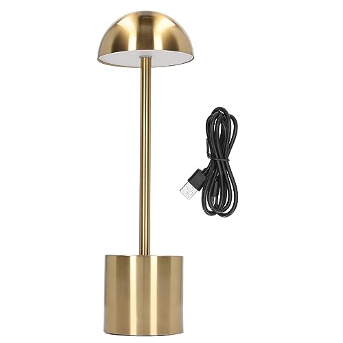 Pilipane Schnurlose Tischlampe 2000mah wiederaufladbare LED 3 Farbdimmen USB -Schreibtischlampe für Wohnzimmer Restaurant (Gold)