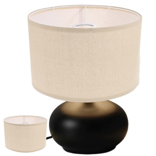 Lampenschirme für Stehlampen, Tischlampen, abnehmbare und waschbare Trommelschirme für Nachtlicht, Tischlampe und Stehlampe, 20 x 20 x 18 cm, khaki