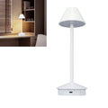 Pilipane Schnurlose Tischlampe Moderne Stil Eisenkunst 3 Farbe Stiefe Dimmen tragbarer LED -Schreibtischlampe mit Berührungssteuerung für Home Office -Studie (Weiß)