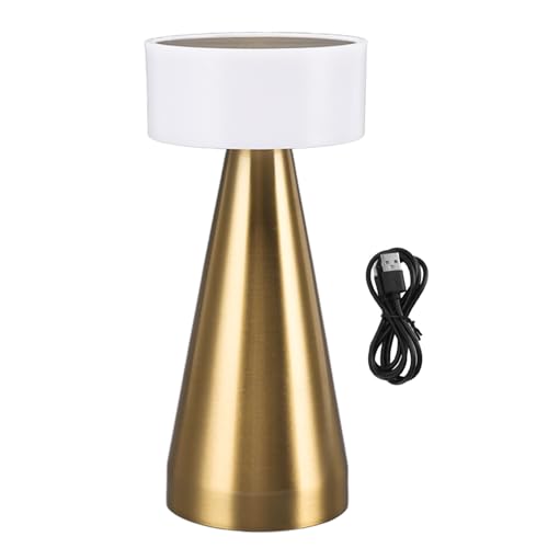 Pilipane Tragbare LED-Tischlampe, 3 Farbtemperaturen, stufenloses Dimmen, 1800 mAh wiederaufladbarer Akku, Nachttischlampe, minimalistisches Design zum Lesen im Homeoffice (Gold)