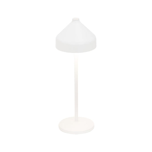 Zafferano, Amelie Lampe, Wiederaufladbare und Kabellose Tischlampe mit Touch Control, Geeignet für den Innen- und Außenbereich, Dimmer, 2200-3000 K, Höhe 34 cm, Farbe Weiß