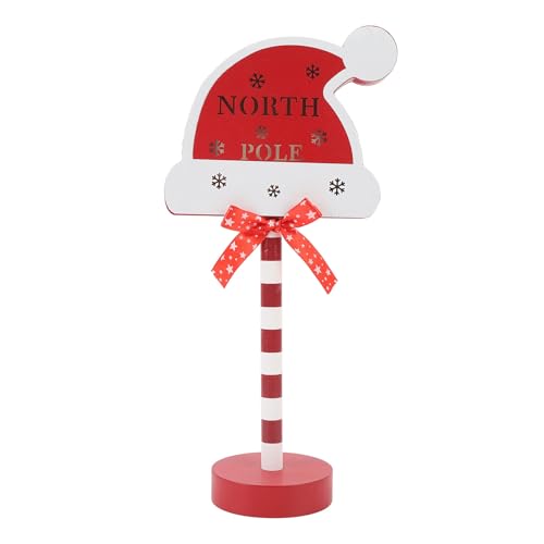 Pilipane Weihnachten Tischlampe LED Weihnachtsfest ative Tischlampe Batteriebedienete Nordpol -Schild Nachtlicht für Nachtkamin -Party -ationen