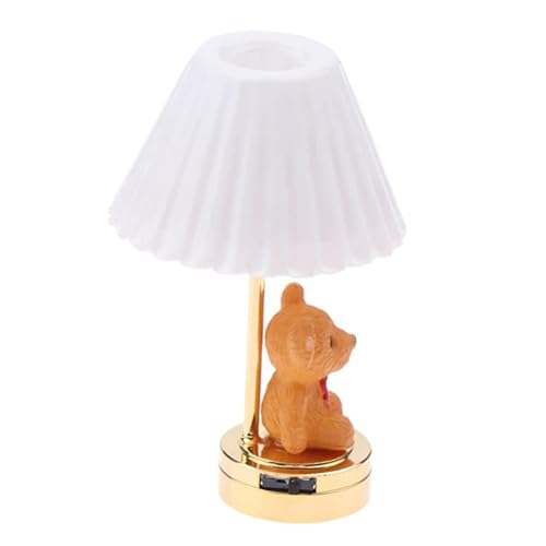 Wohnzimmer Tischlampe Figur Modell Realistischer Bär Vintage Life Szene Puppen Haus Tun Spiel
