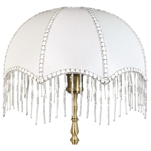 Hbbgdiy Vintage -Lampenschatten mit Quasten kuppelförmigen Ersatzlampenschatten 7.87x7.48in für Tischlampen Stößen Lampen E27 Leichtes antikes Dekor