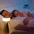 Pilipane Tragbare LED-Tischlampe, 3 Farbtemperaturen, stufenloses Dimmen, 1800 mAh wiederaufladbarer Akku, Nachttischlampe, minimalistisches Design zum Lesen im Homeoffice (Gold)