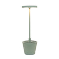 Zafferano, Poldina Reverso Lampe, Wiederaufladbare und Kabellose Tischlampe mit Touch Control, Geeignet für den Innen- und Außenbereich, Dimmer, 2200-3000 K, Höhe 35 cm, Farbe Salbei