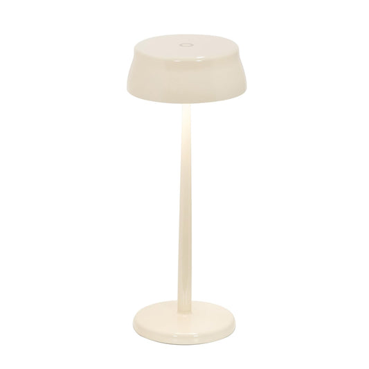 Zafferano, Sister Light Wi-Fi Lampe, Wiederaufladbare und Kabellose Tischlampe mit Fernbedienung, Geeignet für den Innen- und Außenbereich, Stufendimmer, 2200-4000 K, Höhe 32,8 cm, Farbe Elfenbein