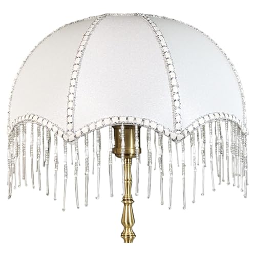 Vintage Dome Lampenschatten mit Quasten, 7, 87x7.48 mit überbissenem Rand -Ersatzschatten für E27 -Tischlampen, antiker Lichtschatten für Heimdekoration