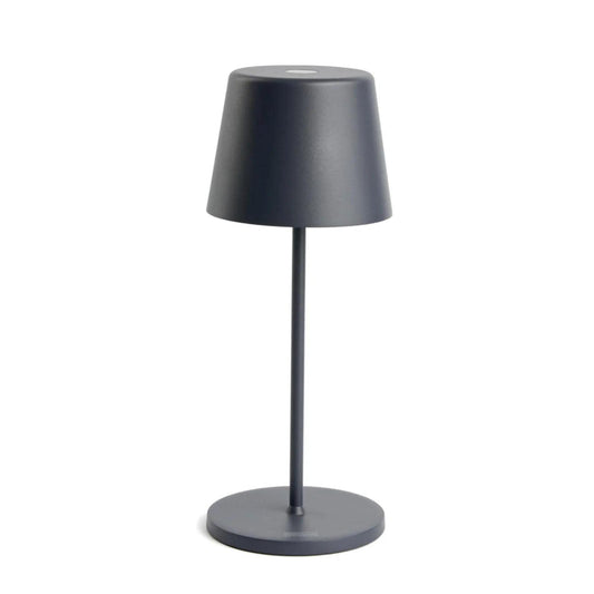 Pertrix LED Akku Gartentisch Leuchte Dunkelgrau stufenlos dimmbar - IP65 Tisch Lampe ohne Kabel für In-& Outdoor, 2700-3000K, 280 mm hoch, runde Tischlampe Esstisch, moderne LED Tischlampe Outdoor