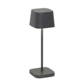 Zafferano, Ofelia Micro Lampe, Kabellose, Wiederaufladbare Tischlampe mit Touch Control, Auch für den Außenbereich Geeignet, Dimmer, 2200-3000 K, Höhe 20 cm, Farbe Dunkelgrau