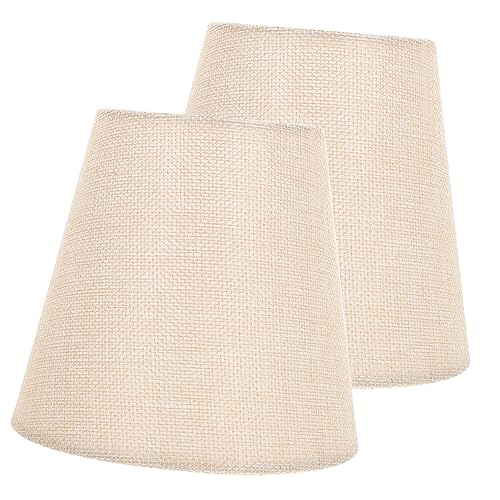 BESTOYARD 2 Stück Stofflampenschirme Kleine Clip Lampenschirme im Retro Stil Barrel Lampenschirm Zubehör für Wandlampen Tischlampen Stehlampen Farbton