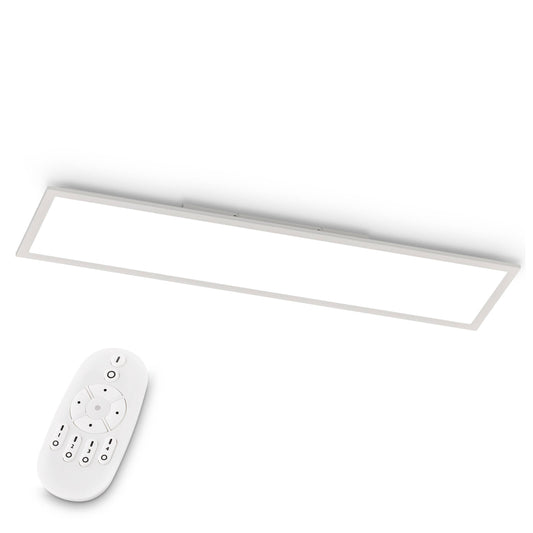 EGLO LED Büro-Deckenleuchte Bottazzo, Deckenlampe flach 100x25 cm, Lampe Decke Wohnzimmer, Panel dimmbar per Fernbedienung, Küchenlampe warmweiß – kaltweiß, Weiß