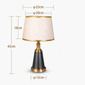 Chao Zan Tisch- oder Nachttischlampen - Tischleuchte mit Stoffschirm - Metalle Tischleuchte - D25 x H45 - E27 Lampe - ohne Leuchtmittel (B)