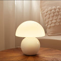 Dawnwake Pilz Nachttischlampe Tischlampe, Led Dimmbar Tischleuchte Deko Wohnzimmer, Schlafzimmer Tischlampen, Mushroom Bedside Table Lamp, Keramikbasis Glas Klein Nachtlampe (Weiß)