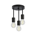 CBJKTX Deckenleuchte Vintage Deckenlampe Schwarz - Hängend 3 Flammig Deckenstrahler E27 mit 3 Spots Kronleuchter Industrial Deckenspots für Esszimmer Küche Flur Wohnzimmer Bar ohne Leuchtmittel