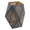 Ldafava Lampenschirm aus Metall, E27/E26, polygonal, modern, hohl, Lampenschirm für Tischlampe, Pendelleuchte, Stehleuchte, Premium-Schmiedeeisen, rostbeständig, 20 cm Höhe, 9 cm