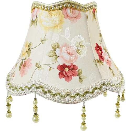 Blumenlampenschatten, Vintage Blumenlampenschatten, schöne dekorative Stofflampenschirm für Tisch, Wand- und Stofflampen Blumen, Blume, große Schatten für Tischlampen, s