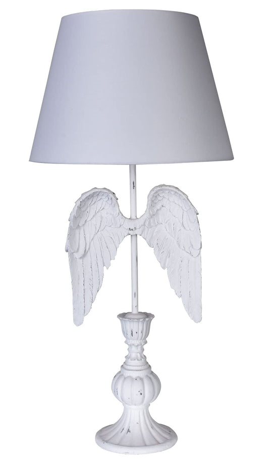 Tischlampe Engelsflügel Weiss Lampe 65cm ohne Leuchtmittel Shabby Chic Leuchte Flügel Engel cw615 Palazzo Exklusiv