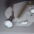 B.K.Licht - LED Deckenlampe schwenkbar, warmweiße Lichtfarbe, GU10 Fassung, LED Deckenleuchte, LED Lampe, Wohnzimmerlampe, Schlafzimmerlampe, Küchenlampe, Deckenstrahler, 29x9 cm, Matt-Nickel