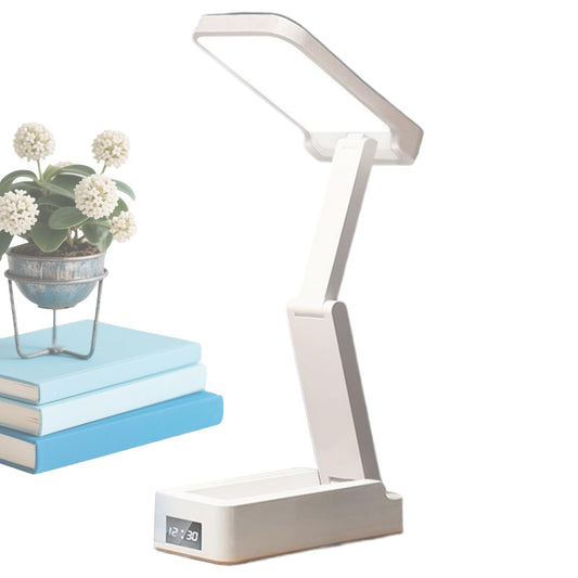 Dtaigou Tischleuchte | Klappbare Tischlampe Für Wohnzimmer Zimmer - Mit Uhrfunktion Nachtisch Zubehör Wiederaufladbare Leselampe Für Wohnung Haus Terrasse