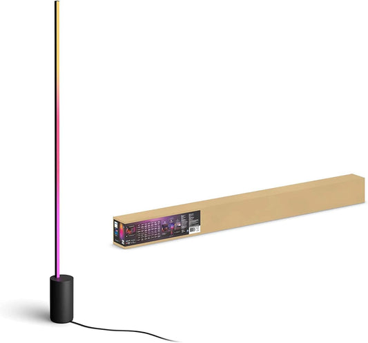Philips Hue Gradient Signe Stehleuchte schwarz 1800lm, 16 Millionen Farben und Farbverläufe, dimmbar, steuerbar via App, kompatibel mit Amazon Alexa (Echo, Echo Dot)