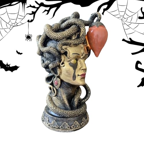 Wpsagek Tischlampe Für Schlafzimmer - Nachtischleuchten,Harz-Gothic-Figur Tischdekoration Für Küche Wohnbereich Halloween Weihnachten