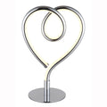 GLOBO LIGHTING Tischleuchte Tischlampe Herzform Wohnzimmerlampe chrom opal LED H 23,5 cm