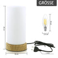 HSLighting Nachttischlampe, Touch Dimmbar Tischlampe mit Glas Lampenschirm Night Light Glühbirne 3 Helligkeitsstufen Einstellbar Nachtischlampen Tischleuchte Minimalistische für Lesen Wohnzimme
