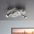 B.K.Licht - LED Deckenlampe schwenkbar, warmweiße Lichtfarbe, GU10 Fassung, LED Deckenleuchte, LED Lampe, Wohnzimmerlampe, Schlafzimmerlampe, Küchenlampe, Deckenstrahler, 29x9 cm, Matt-Nickel