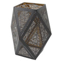 Ldafava Lampenschirm aus Metall, E27/E26, polygonal, modern, hohl, Lampenschirm für Tischlampe, Pendelleuchte, Stehleuchte, Premium-Schmiedeeisen, rostbeständig, 20 cm Höhe, 9 cm