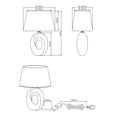 Reality Leuchten Taba R50511079 Tischleuchte, Keramik, Stoffschirm Schwarz/Goldfarbig, Höhe 33cm