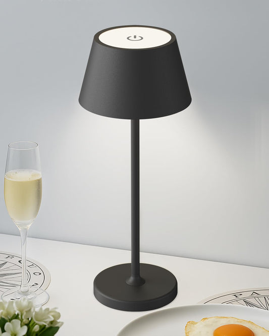 ChenFec Akku Tischleuchte Vollmetall mit 4000mAh Akku, Led Tischleuchte Kabellos 3 Farbtemperatur, Tischlampe Kabellos Touch Dimmbar, Tischlampe Akku Aufladbar Für Esstisch Schlafzimmer Hotel
