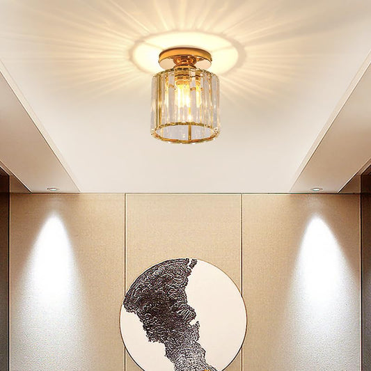 Sxtiger Kristall Deckenleuchte Gold, Moderne Runde Deckenlampe E27 Kristall Lampe Flur Decke Wohnzimmer Schlafzimmer Küche Eingang Kronleuchter