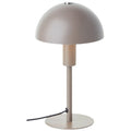 Lightbox Pilz-Tischlampe | 27 cm Höhe, Ø 15 cm | Home Office Schreibtischlampe mit Wipp-Schalter | Mini LED Lampe als Nachttischlampe für das Schlafzimmer | E14 | aus Metall in Matt Taupe/Grau
