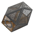 Ldafava Lampenschirm aus Metall, E27/E26, polygonal, modern, hohl, Lampenschirm für Tischlampe, Pendelleuchte, Stehleuchte, Premium-Schmiedeeisen, rostbeständig, 20 cm Höhe, 9 cm