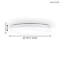 EGLO Deckenlampe Pogliola-S, Ø 31 cm, Kristalleffekt LED Deckenleuchte, 1 flammige Wohnzimmerlampe aus Stahl und Kunststoff, Lampe weiß, Kinderzimmerlampe, Küchenlampe, Bürolampe, Flurlampe Decke