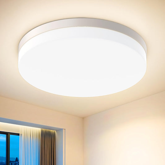 Deckenlampe LED Deckenleuchte Flach 48W, Deckenleuchte Schlafzimmer 4000K 4800LM, IP44 Wasserfest Badezimmer Lampe für Bad Flur Wohnzimmer Balkon Küche Keller Lampe, 30CM