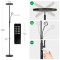 Modlicht 35W Stehlampe LED Dimmbar Schwarz, 4200LM Stehlampe Leselampe mit Fernbedienung & Touch-Steuerung, 3000-6000K Deckenfluter LED mit Leselampe, Standleuchten für Wohnzimmer Schlafzimmer Büro