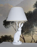 Tischlampe Rabbit Leuchte Hase Landhaus Hasenlampe (ohne Leuchtmittel) Weiss Hasenleuchte Weiss 53cm cw634 Palazzo Exklusiv