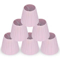 HERCHR 6 Stück European Pink Fabric Lampenschirme Ersatz, konische Lampenschirme für Tischlampen, Kristall Kronleuchter, Wandlampe, Zuhause 9x13x14 cm