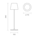 SIGOR Nuindie 2.0 - Dimmbare LED Akku-Tischlampe Indoor & Outdoor, IP54 spritzwassergeschützt, Höhe 38 cm, aufladbar mit USB-C, 12 h Leuchtdauer, delfinblau