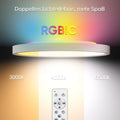 YiLaie 24W Deckenlampe LED Deckenleuchte Dimmbar mit Fernbedienung RGB Farbwechsel Deckenbeleuchtung 3000K-6500K 2700LM IP44 Wasserdicht Deckenlampe Wohnzimmer Deckenleuchte Schlafzimmer Ø30cm