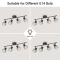 Dehobo Led Deckenstrahler Schwenkbar 350° - Deckenleuchte E14 4 Flammig Rund - Deckenlampe Spots Led Schwarz - Küchenlampe Wohnzimmerlampe Deckenspot Schlafzimmer