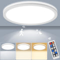 LEZOE LED Deckenleuchte mit Bewegungsmelder Dimmbar, 24W 2400LM Radar Sesor Deckenlampe Dimmbar, 3000K/4000K/6500K IP54 Sensorlampe Für Badezimmer, Garage, Treppen, Keller, Flur, Balkon, Diele 30cm