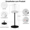 Suright Tischlampe Kabellos, Akku Tischleuchte Stufenlose Dimmbare 3 Farbmodi+RGB, Touch Control LED Tischlampe IP54 Wasserdicht für Restaurant, Schlafzimmer, Party, Camping, Kaffeehaus