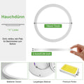 zemty [2Stück/3Farben 3000/4000/6500K LED Deckenleuchte Flach, 15W 1800LM Ø18cm Deckenleuchten, Rund Ultra Dünn Deckenlampe LED Lampen Deckenlampen,Deckenbeleuchtung für Badezimmer,Küche,Schlafzimmer
