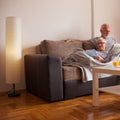 LALISU Stehlampe Papier Lampe Moderne Stehlampen mit Lampenschirm, Stehlampe für für Wohnzimmer Mit Fußschalter, Schlafzimmer und Arbeitszimmer (White-03)