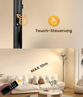 ANTENLICHT Stehlampe LED Dimmbar|Schwarz Stehleuchte 20W mit flexibler 7W Leselampe| Modern deckenfluter mit fernbedienung mit 4 Farbtemperatur für Wohnzimmer, Schlafzimmer, Büro, Hotel