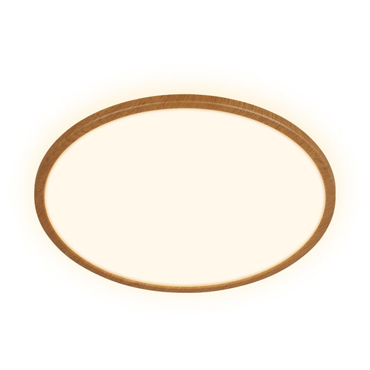 BRILONER - LED Deckenlampe mit indirektem Licht, flach, warmweißes Licht, Lampe, Deckenleuchte, Wohnzimmerlampe, LED Panel, Küchenlampe, Schlafzimmerlampe, 42x3 cm, Holzrahmen